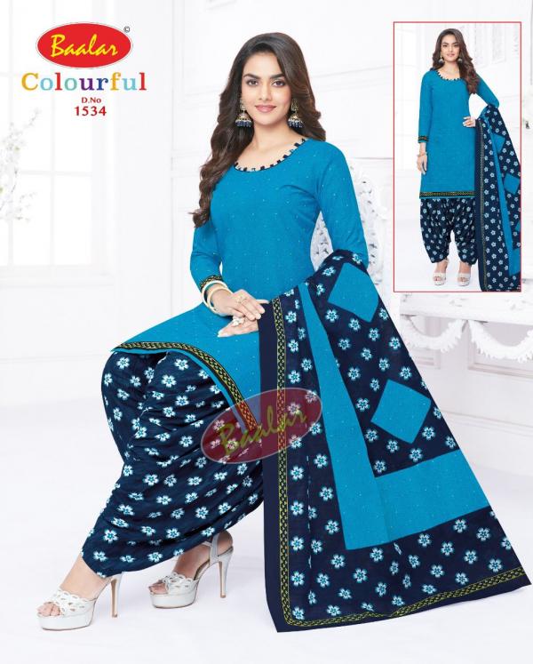 Baalar Colourful Vol-15 Cotton Designer Patiyala Dress Material 